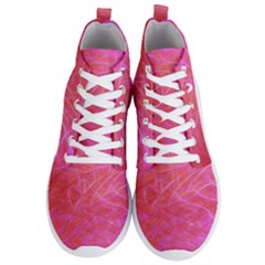 Pink Background Abstract Texture Men s Lightweight High Top Sneakers