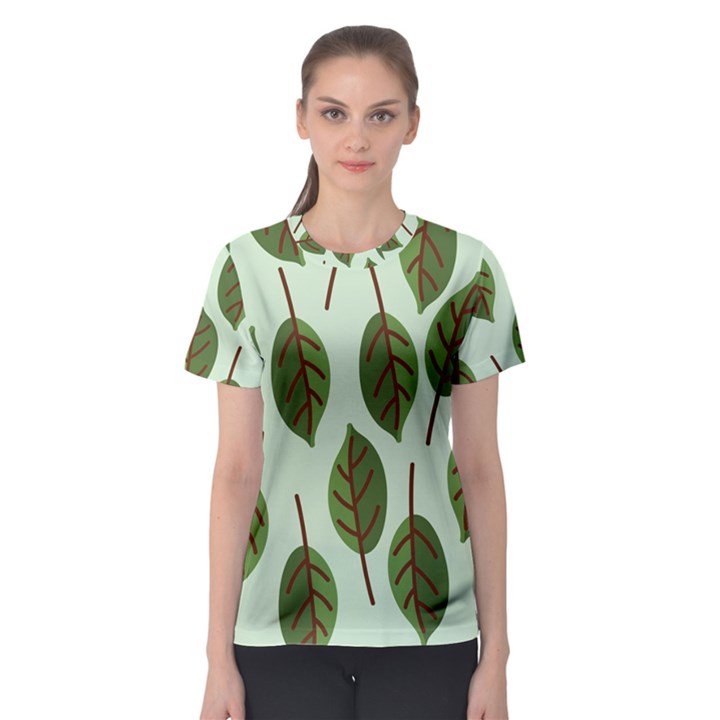 Design Pattern Background Green Women s Sport Mesh Tee