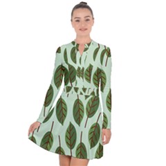 Design Pattern Background Green Long Sleeve Panel Dress