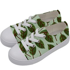 Design Pattern Background Green Kids  Low Top Canvas Sneakers by Nexatart