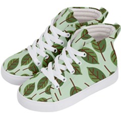 Design Pattern Background Green Kid s Hi-top Skate Sneakers by Nexatart