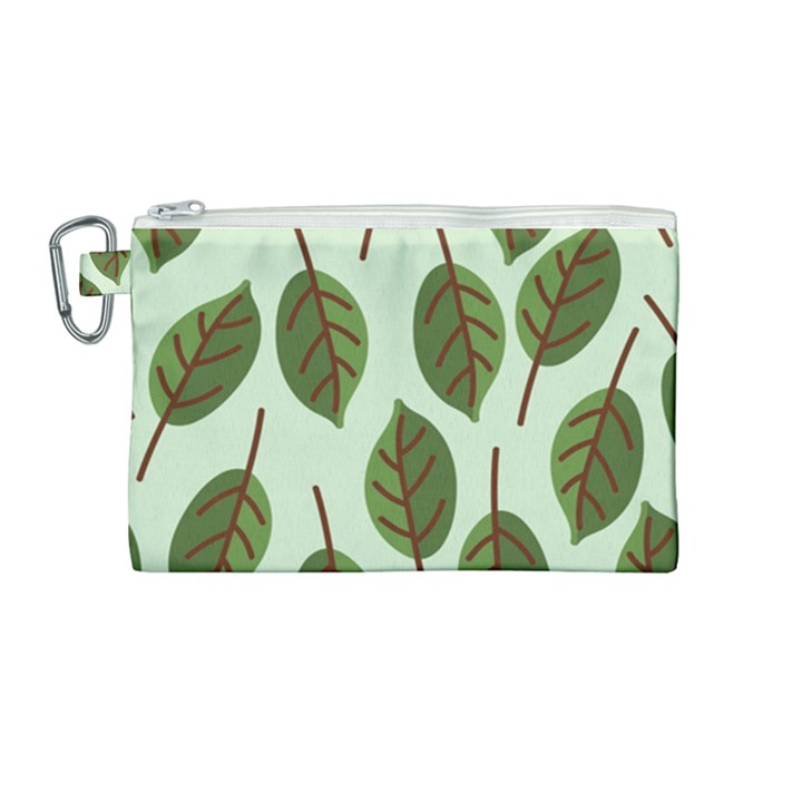 Design Pattern Background Green Canvas Cosmetic Bag (Medium)