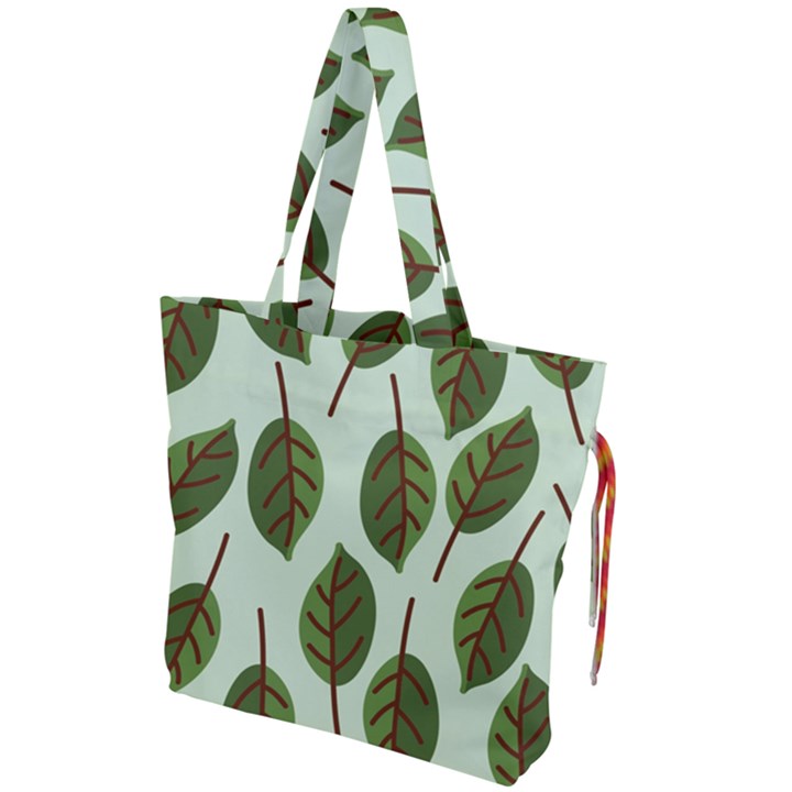 Design Pattern Background Green Drawstring Tote Bag