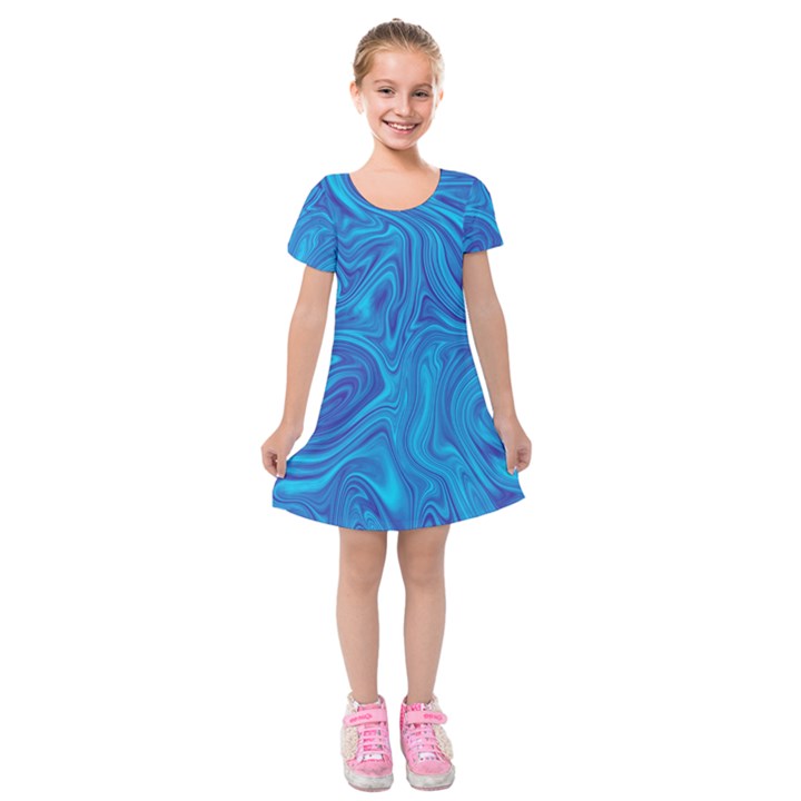 Abstract Pattern Art Desktop Shape Kids  Short Sleeve Velvet Dress