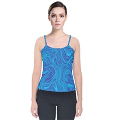 Abstract Pattern Art Desktop Shape Velvet Spaghetti Strap Top