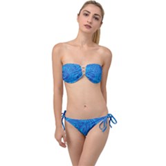 Abstract Pattern Art Desktop Shape Twist Bandeau Bikini Set