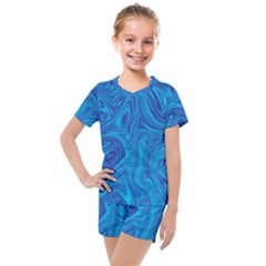 Abstract Pattern Art Desktop Shape Kids  Mesh Tee And Shorts Set