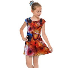 Ornament Color Vivid Pattern Art Kids Cap Sleeve Dress