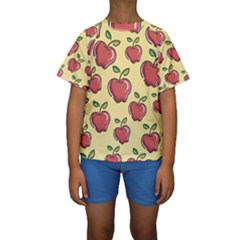 Seamless Pattern Healthy Fruit Kids  Short Sleeve Swimwear by Nexatart