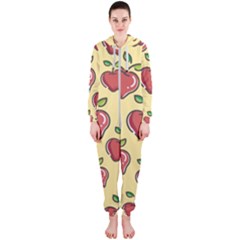 Seamless Pattern Healthy Fruit Hooded Jumpsuit (ladies)  by Nexatart