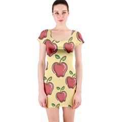 Seamless Pattern Healthy Fruit Short Sleeve Bodycon Dress