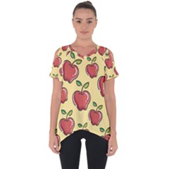 Seamless Pattern Healthy Fruit Cut Out Side Drop Tee by Nexatart