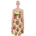 Seamless Pattern Healthy Fruit Spaghetti Strap Velvet Dress View1