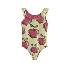 Seamless Pattern Healthy Fruit Kids  Frill Swimsuit by Nexatart