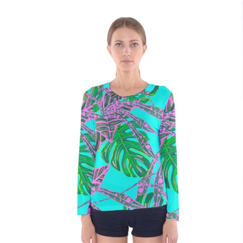 Painting Oil Leaves Nature Reason Women s Long Sleeve Tee by Nexatart