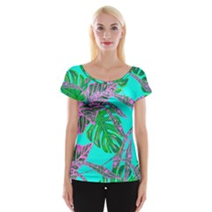 Painting Oil Leaves Nature Reason Cap Sleeve Tops by Nexatart