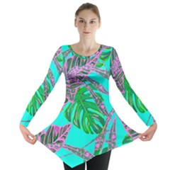 Painting Oil Leaves Nature Reason Long Sleeve Tunic  by Nexatart