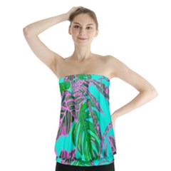 Painting Oil Leaves Nature Reason Strapless Top by Nexatart