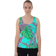 Painting Oil Leaves Nature Reason Velvet Tank Top by Nexatart