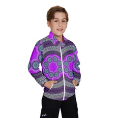 Round Pattern Ethnic Design Windbreaker (kids) by Nexatart