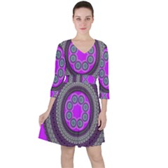 Round Pattern Ethnic Design Ruffle Dress by Nexatart