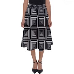 Pattern Op Art Black White Grey Perfect Length Midi Skirt by Nexatart