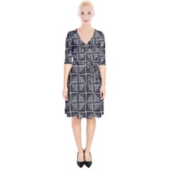 Pattern Op Art Black White Grey Wrap Up Cocktail Dress by Nexatart