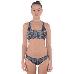 Pattern Op Art Black White Grey Cross Back Hipster Bikini Set by Nexatart