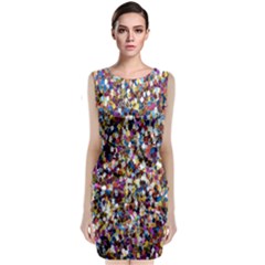 Pattern Abstract Decoration Art Sleeveless Velvet Midi Dress by Nexatart