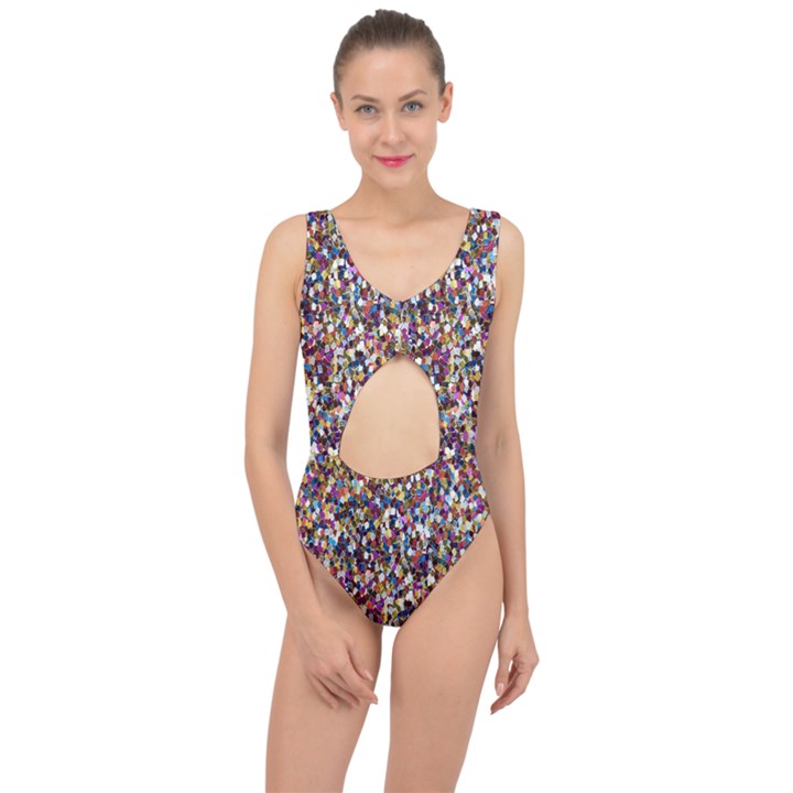 Pattern Abstract Decoration Art Center Cut Out Swimsuit