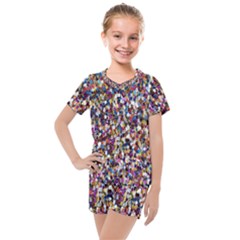 Pattern Abstract Decoration Art Kids  Mesh Tee And Shorts Set