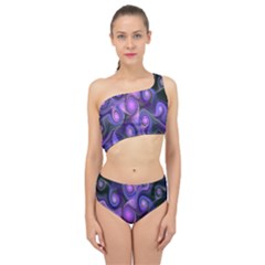 Abstract Pattern Fractal Wallpaper Spliced Up Two Piece Swimsuit