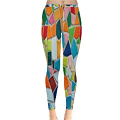 Mosaic Tiles Pattern Texture Inside Out Leggings by Nexatart