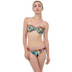 Mosaic Tiles Pattern Texture Classic Bandeau Bikini Set