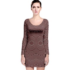 Design Pattern Abstract Long Sleeve Velvet Bodycon Dress