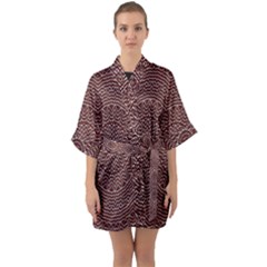 Design Pattern Abstract Quarter Sleeve Kimono Robe