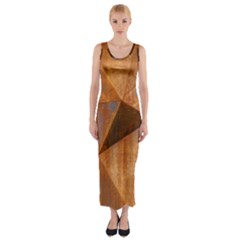 Steel Corten Steel Brown Steel Fitted Maxi Dress