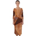 Steel Corten Steel Brown Steel Quarter Sleeve Midi Bodycon Dress View1