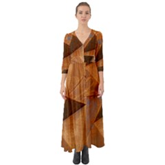 Steel Corten Steel Brown Steel Button Up Boho Maxi Dress