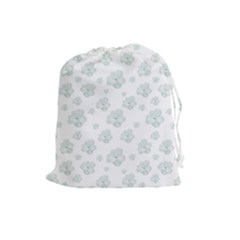 Pastel Floral Motif Pattern Drawstring Pouches (large)  by dflcprints