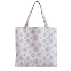 Pastel Floral Motif Pattern Zipper Grocery Tote Bag by dflcprints