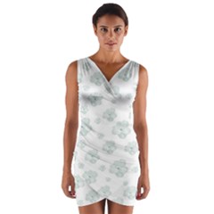 Pastel Floral Motif Pattern Wrap Front Bodycon Dress by dflcprints