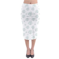 Pastel Floral Motif Pattern Midi Pencil Skirt by dflcprints