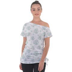 Pastel Floral Motif Pattern Tie-up Tee