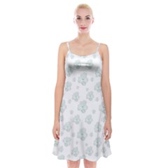 Pastel Floral Motif Pattern Spaghetti Strap Velvet Dress by dflcprints