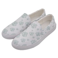 Pastel Floral Motif Pattern Men s Canvas Slip Ons by dflcprints