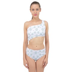 Pastel Floral Motif Pattern Spliced Up Two Piece Swimsuit