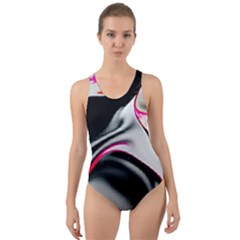 Pink And Black Smokey Design By Kiekie Strickland Cut-out Back One Piece Swimsuit by flipstylezfashionsLLC