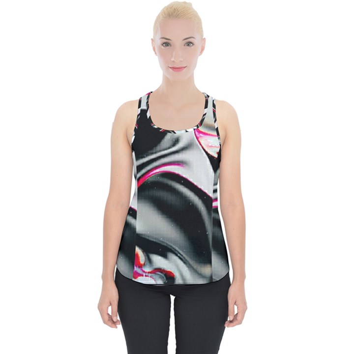 Pink and black smokey design by kiekie Strickland Piece Up Tank Top