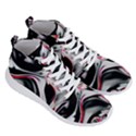 Pink and black smokey design by kiekie Strickland Men s Lightweight High Top Sneakers View3